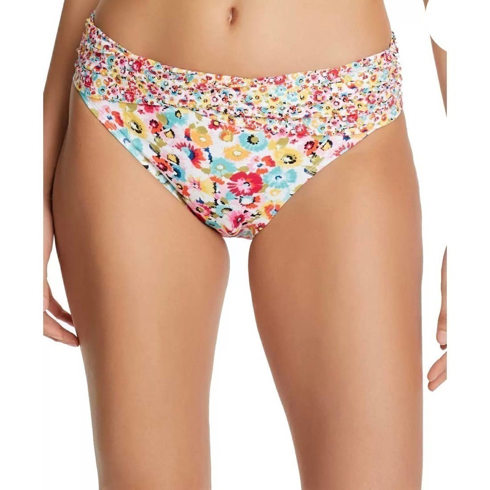 Bleu Rod Beattie women’s Hipster Sarong bikini bottom Flower Hour Size 4 floral